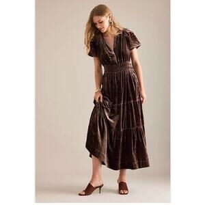 Anthropologie The Somerset Velvet Maxi Dress XS
